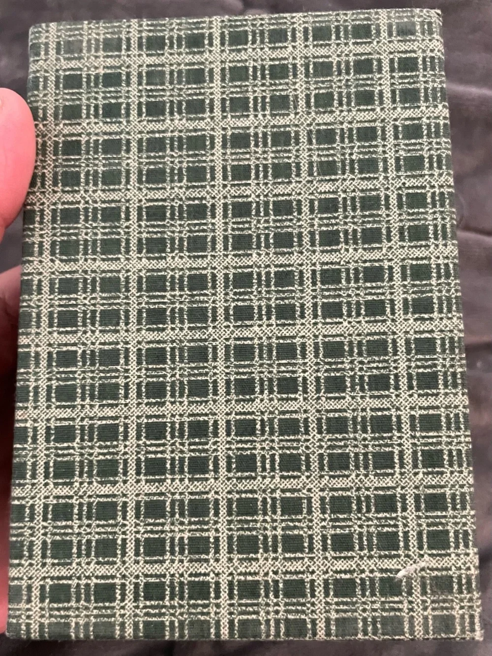 1983 Folk Art Embroidered Fabric Sample Notepad and Pencil Holder